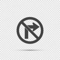 Do not turn right traffic sign on transparent background vector