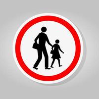 School Traffic Road Sign Isolate On White Background,Vector Illustration vector