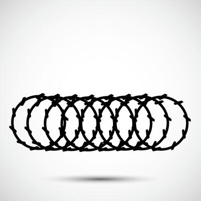 Barbed Wire Black Icon Isolated On White Background