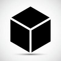 Cube Icon Black Sign Isolate on white Background,Vector Illustration vector