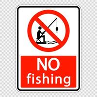 no fishing sign label on transparent background vector