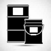 Chemical Drums Black Icon White Background vector