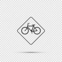 Señal de advertencia de tráfico de bicicletas sobre fondo transparente vector