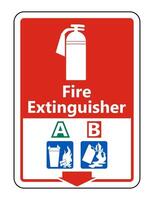 Symbol Fire Extinguisher A B Sign on white background vector