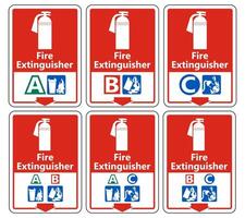 Symbol Fire Extinguisher A B C Sign on white background vector