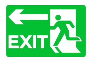 Exit Emergency Green Sign Isolate On White Background,Vector Illustration EPS.10 vector