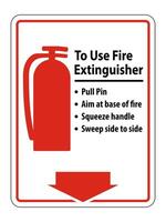 Symbol How To Use Fire Extinguisher Sign on white background vector