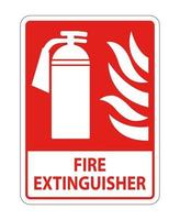 Fire Extinguisher Sign on white background