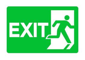 Exit Emergency Green Sign Isolate On White Background vector