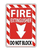 Fire Extinguisher Do Not Block sign on white background vector