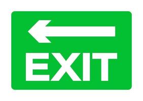 Exit Emergency Green Sign Isolate On White Background vector