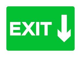 Exit Emergency Green Sign Isolate On White Background vector