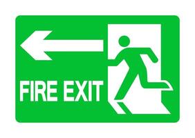 Exit Emergency Green Sign Isolate On White Background vector