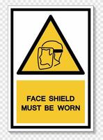 Symbol Face Shield Must Be Worn sign Isolate On White Background,Vector Illustration EPS.10 vector