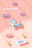 Flat Style Rough Edge Texture Cool Summer Illustration vector