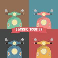 Set of four front scooters design vector