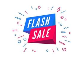 Venta flash, diseño de plantilla de banner de marketing online. vector