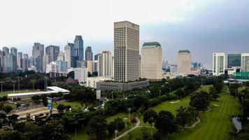 Jakarta, Indonesia 2021- Aerial view of buildings in the city of Jakarta photo