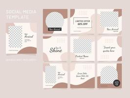 Design Template Social Media Fashion Women Puzzle Feed vector