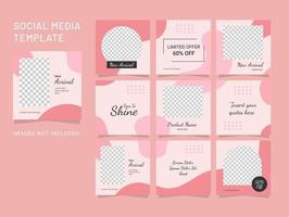 plantilla de diseño rompecabezas de redes sociales moda mujer alimentación vector