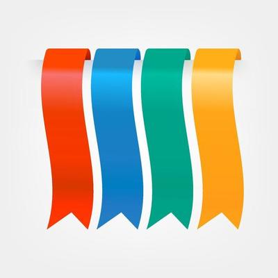 Set of colorful ribbons or bookmarks.