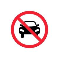 No car or no parking traffic sign. Circle prohibited sign for no car or no parking sign. vector