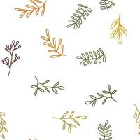 Simple hand drawing autumn leaves seamless pattern on white background. vector