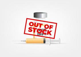 COVID-19 Vaccine out of stock. vector