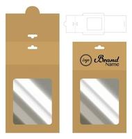 Box packaging die cut template design. 3d mock-up vector