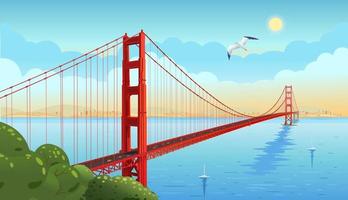 Puente Golden Gate sobre el estrecho. San Francisco. ilustración vectorial vector
