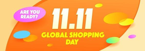 11.11 Shopping Day Concept Carnival Sale Poster, Banner, Flyer Design vector