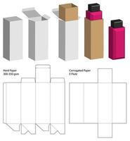 diseño de plantilla troquelada de embalaje de caja. Maqueta 3d vector