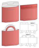 diseño de plantilla troquelada de embalaje de caja. Maqueta 3d vector