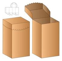 Box packaging die cut template design. 3d mock-up vector