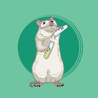 científico de rata blanca en vector de laboratorio