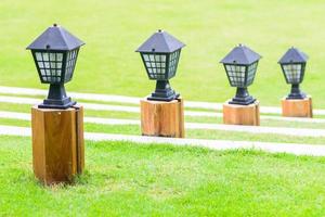 Lamps in the garden, outdoor view photo