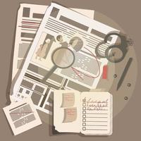 Detective items on the desktop vector