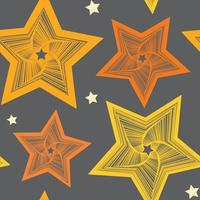 Seamless pattern of yellow unusual stars of different sizes vector