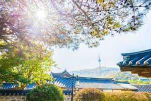 Seoul tower in Seoul city, South Korea photo