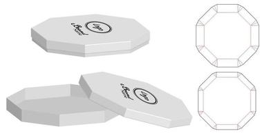 diseño de plantilla troquelada de embalaje de caja. Maqueta 3d vector