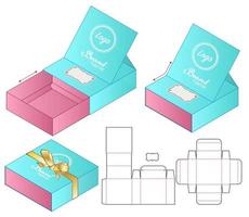 Box packaging die cut template design. 3d mock-up vector