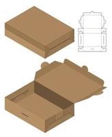 diseño de plantilla troquelada de embalaje de caja. Maqueta 3d vector