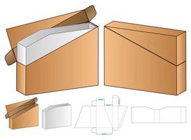 Diseño de plantilla troquelada de embalaje webbox. Maqueta 3d vector