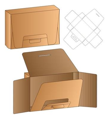 WebBox packaging die cut template design. 3d mock-up