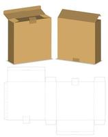 Box packaging die cut template design. 3d mock-up vector