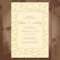 flower wedding invitation retro vintage vector