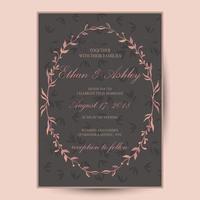 invitación de boda de flores retro vintage vector