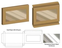 diseño de plantilla troquelada de embalaje de caja. Maqueta 3d vector