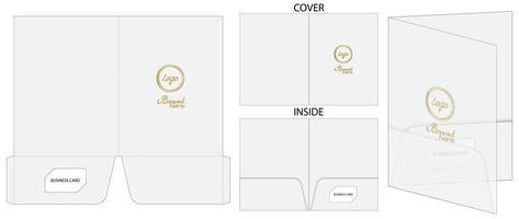 Folder die cut mock up template vector