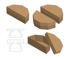 diseño de plantilla troquelada de embalaje de caja. Maqueta 3d vector